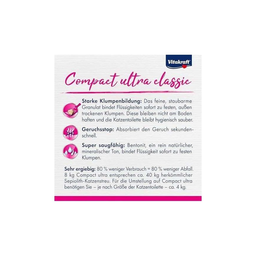 Vitakraft Compact Ultra Natural cat litter 8 l – 5