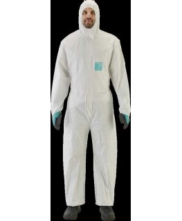 Disposable Coverall Type 5/6 Ansell Alphatec 2000 Comfort, White, Breathable Back, Size L