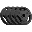 Bituminių svarelių rinkinys 4x2.5kg, skylė 31mm, plokštė su rankenomis, REBEL ACTIVE