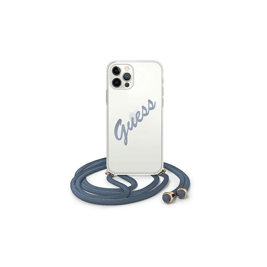 GUESS GUHCP12LCRTVSBL mobiliojo telefono dėklas 17 cm (6.7") Mėlyna, Permatomas