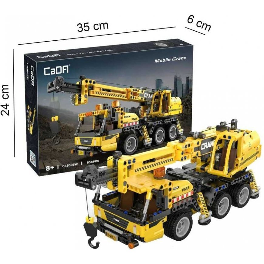 Klocki konstrukcyjne CaDA Dźwig Żuraw 37 cm Duży pojazd budowlany 658 parts – 2