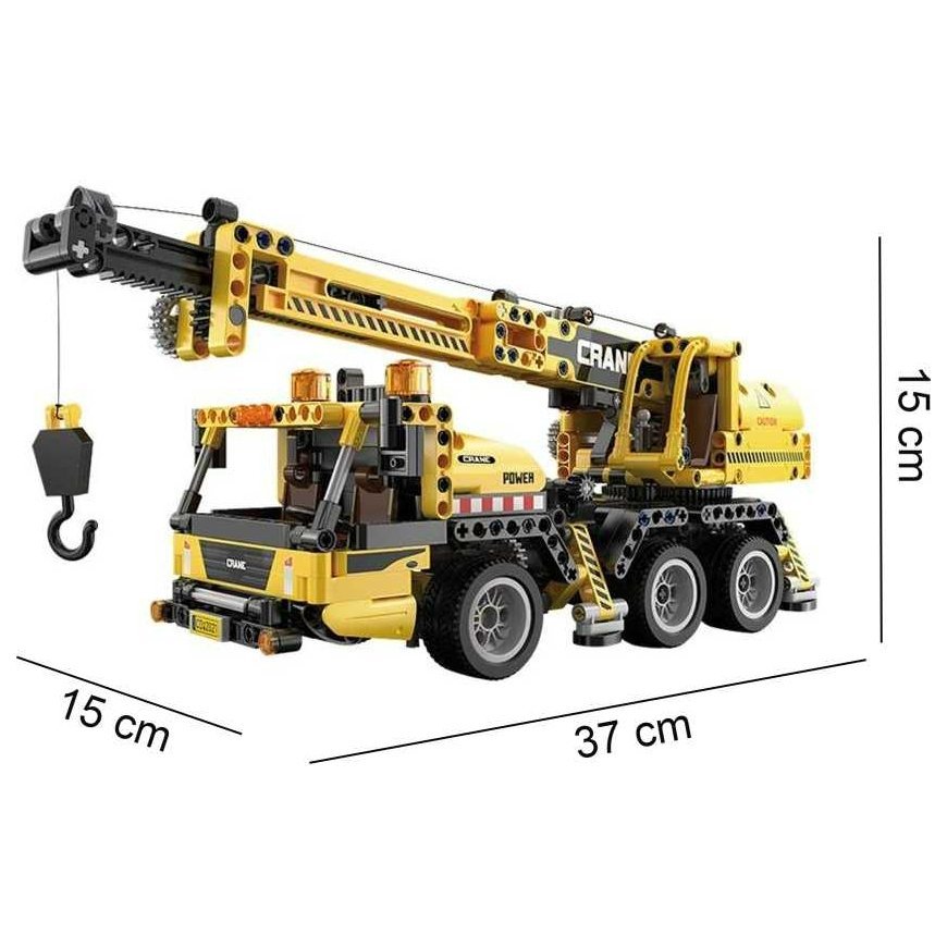 Klocki konstrukcyjne CaDA Dźwig Żuraw 37 cm Duży pojazd budowlany 658 dalys – 4