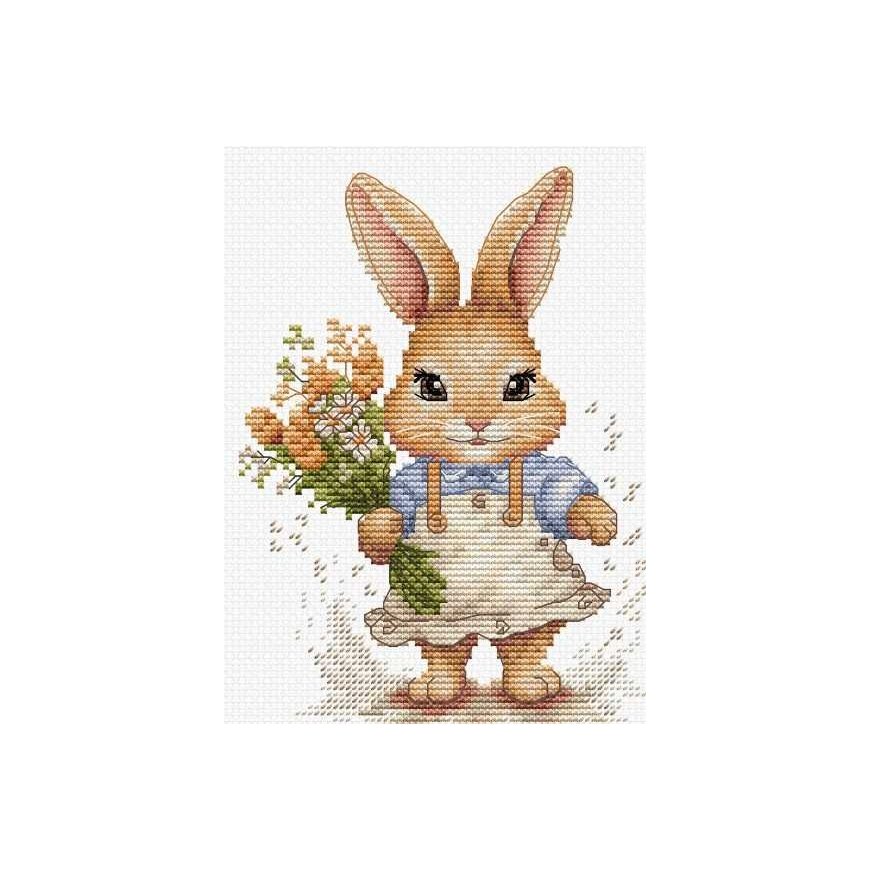 luca S Counted Cross Stitch Kit "The Happy Bunny" 10x14cm SB1410 – 2