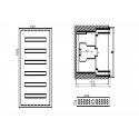 Paskirstymo skydas TIBOX 440x1050x115mm 6x16mod., IP54, potinkinis Paskirstymo skydas TIBOX 440x1050x115mm 6x16mod., IP54, potinkinis