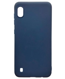 Samsung Galaxy A10 Soft Touch Silicone Case with Strap Dark Blue