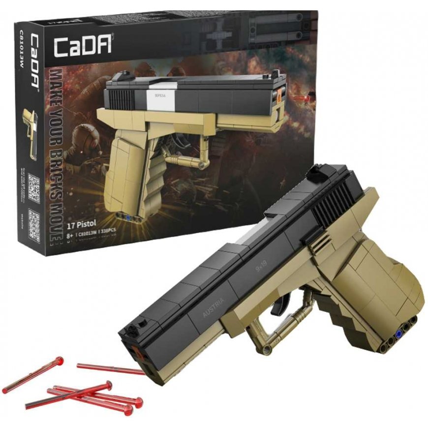 Klocki Konstrukcyjne Cada broń Pistolet 17 Pistol 5 naboi 338 dalys