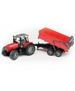BRUDER Massey Ferguson 7480 with tipping trailer