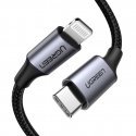 Ugreen 60759 дата-кабель мобильных телефонов Черный, Серебристый 1 m USB C Lightning Ugreen 60759 дата-кабель мобильных телефонов Черный, Серебристый 1 m USB C Lightning