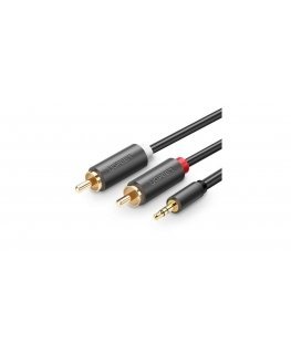 UGREEN AV102 2x RCA cable (Cinch) jack 3.5 mm 2m (black)