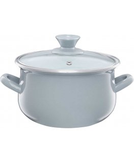 Enamel pot with lid Pyza gray 22 cm 5 l ENAMEL OLKUSZ