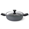 Fissman Pot BRILLIANT 28x7.5 cm / 4.1 l with removable handles and glass lid (aluminum with non-stick coating)