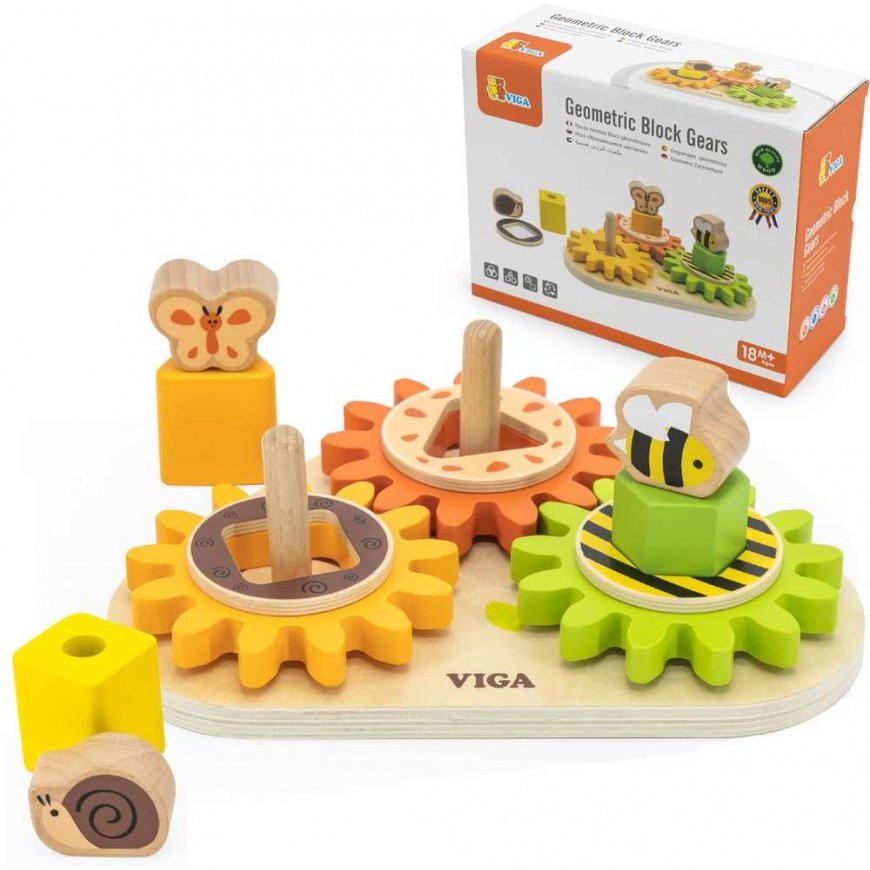 Viga Toys Wooden sorter "Gears. Forms and Mechanisms' – 4