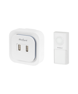 Rebel wireless doorbell with 230 V plug (36 melodies, 2 USB sockets)