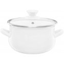Enamel pot with lid Pieza cream 18 cm 2.9 l ENAMEL OLKUSZ Enamel pot with lid Pieza cream 18 cm 2.9 l ENAMEL OLKUSZ