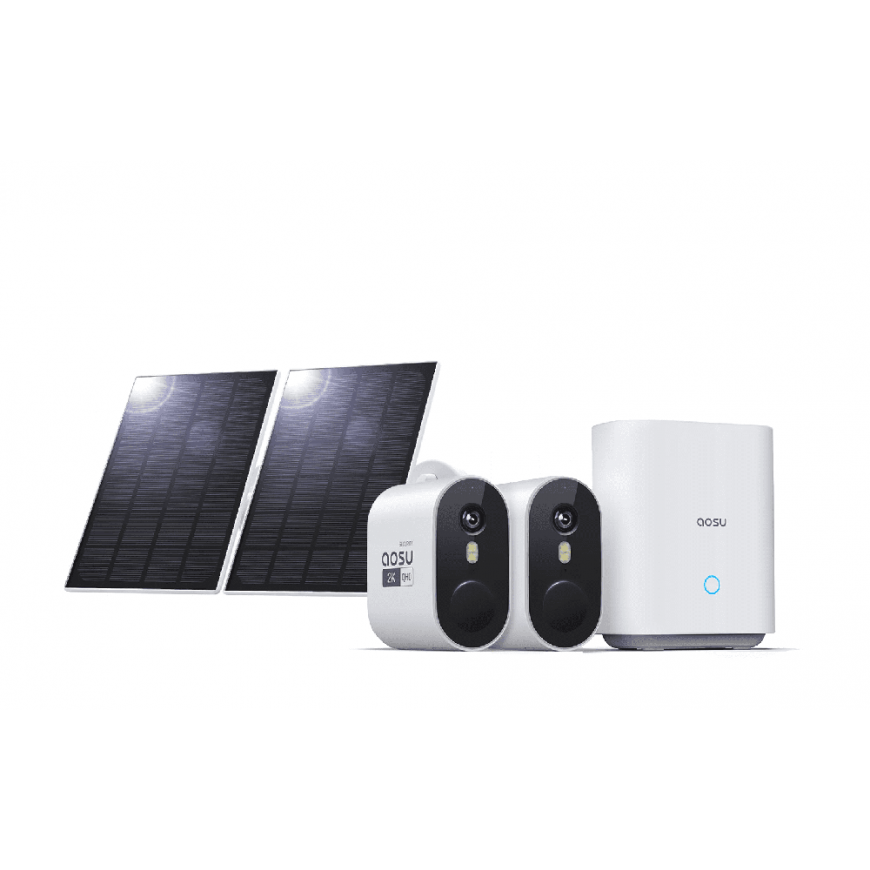 2 Tuya Aosu SL-C7P-2H Solar Camera Kit – 4