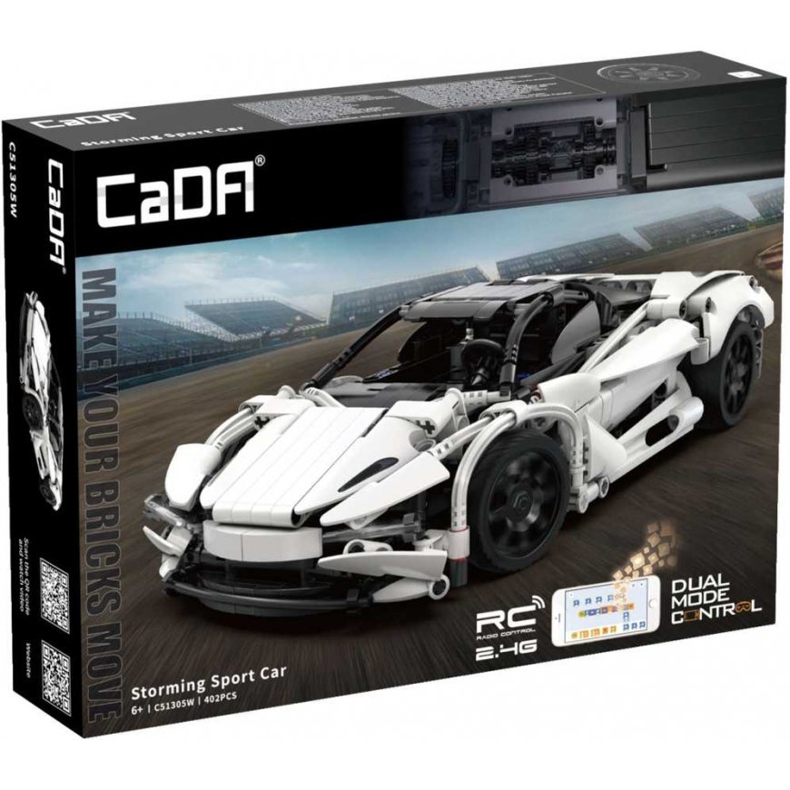 Klocki konstrukcyjne CaDA Samochód zdalnie sterowany Auto sportowe raudona 30 cm Storming Sport Car Važiuoklė 402 elementy RC Du – 3