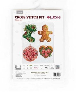 luca S Kalėdiniai žaislai ant plastikinės drobės "Žiemos papuošimai" 10x12cm SJK043