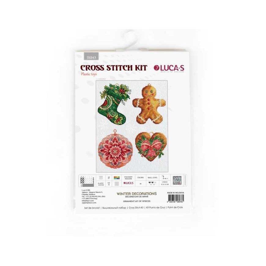 luca S Christmas toys on plastic canvas "Winter decorations" 10x12cm SJK043