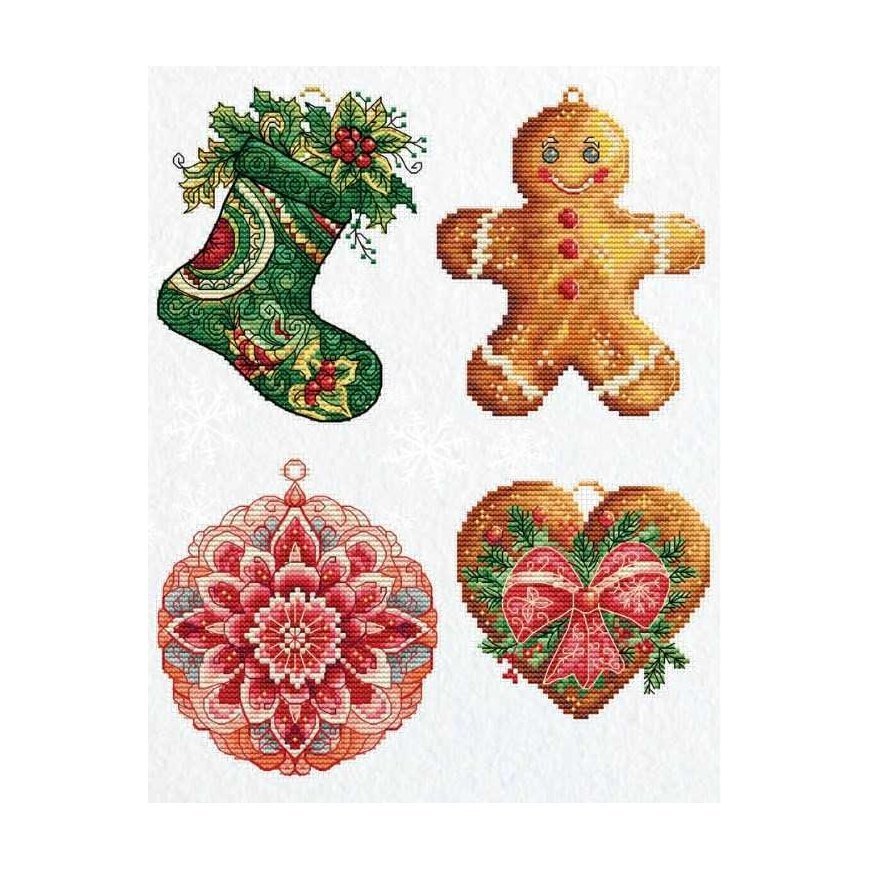 luca S Christmas toys on plastic canvas "Winter decorations" 10x12cm SJK043 – 2