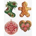 luca S Christmas toys on plastic canvas "Winter decorations" 10x12cm SJK043