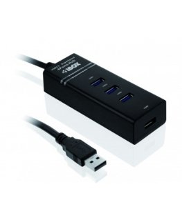 iBox IUH3FB interface hub 5000 Mbit/s Black