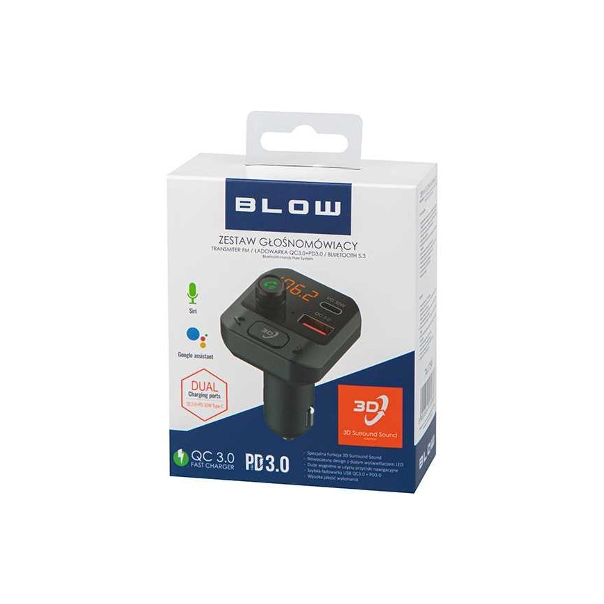 FM siųstuvas BLOW BT laisvų rankų įranga + 3D stereofoninis įrenginys – 4