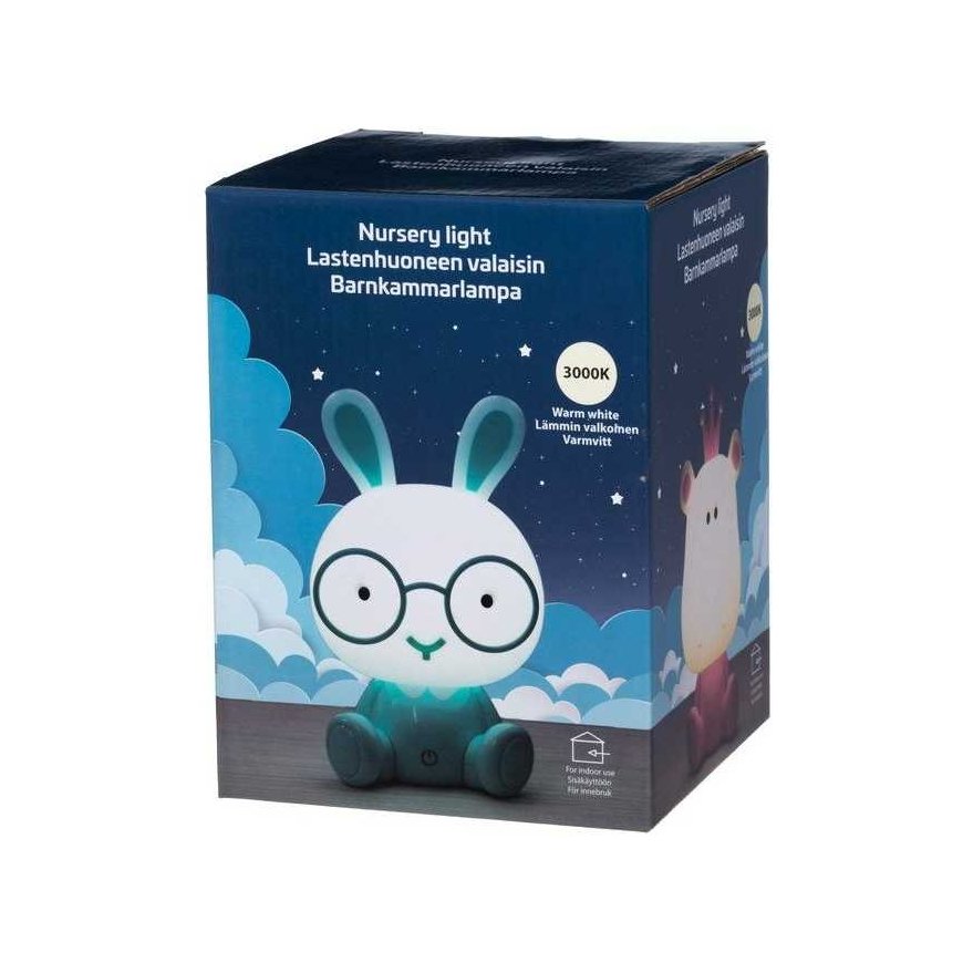 Tammer Brands Oy Bunny with glasses - LED table lamp, blue – 5