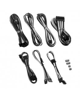 CableMod C-Series PRO ModMesh 12VHPWR Cable Kit for Corsair RM, RMi, RMx (Juodas Label) - juodas/baltas