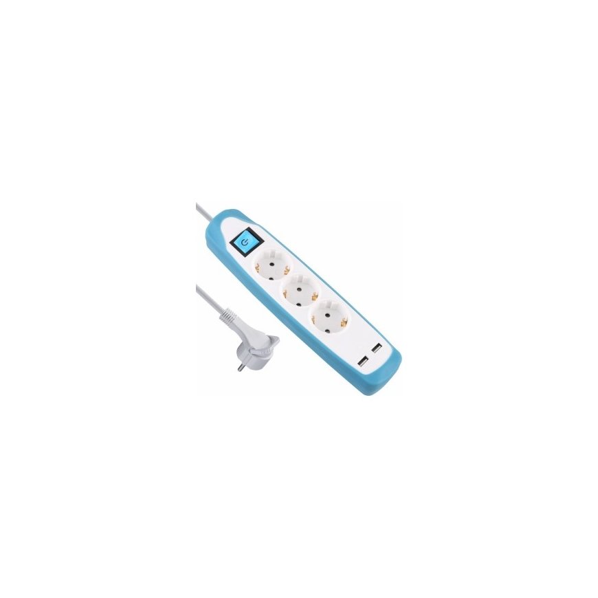 Electraline 62154 Multisocket 3p+2xUSB 2m