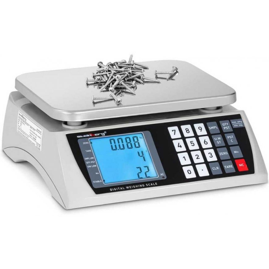 Steinberg Systems Prekybos parduotuvės svarstyklių skaičiavimas LCD 22,3 x 17,4 cm 30 kg / 1 g – 2