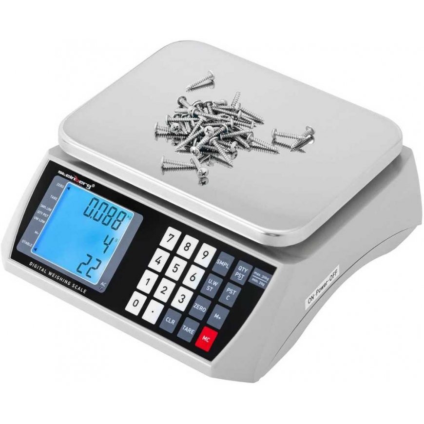 Steinberg Systems Prekybos parduotuvės svarstyklių skaičiavimas LCD 22,3 x 17,4 cm 30 kg / 1 g – 5