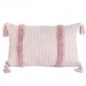 Eurofirany TERRA COLLECTION AVINION Pillow cover made of thick cotton fabric with fringes in the corners, 30X50 cm, color: pink Eurofirany TERRA COLLECTION AVINION Pillow cover made of thick cotton fabric with fringes in the corners, 30X50 cm, color: pink