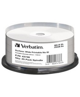 Verbatim 43738 lasīt/rakstīt blue-ray disks (BD) BD-R 25 GB 25 pcs