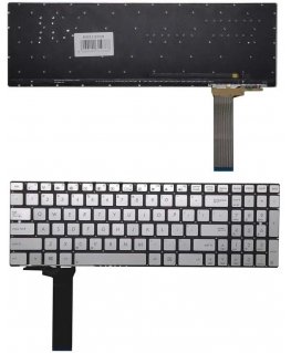 Klaviatūra ASUS N550J, US (sidabrinė)