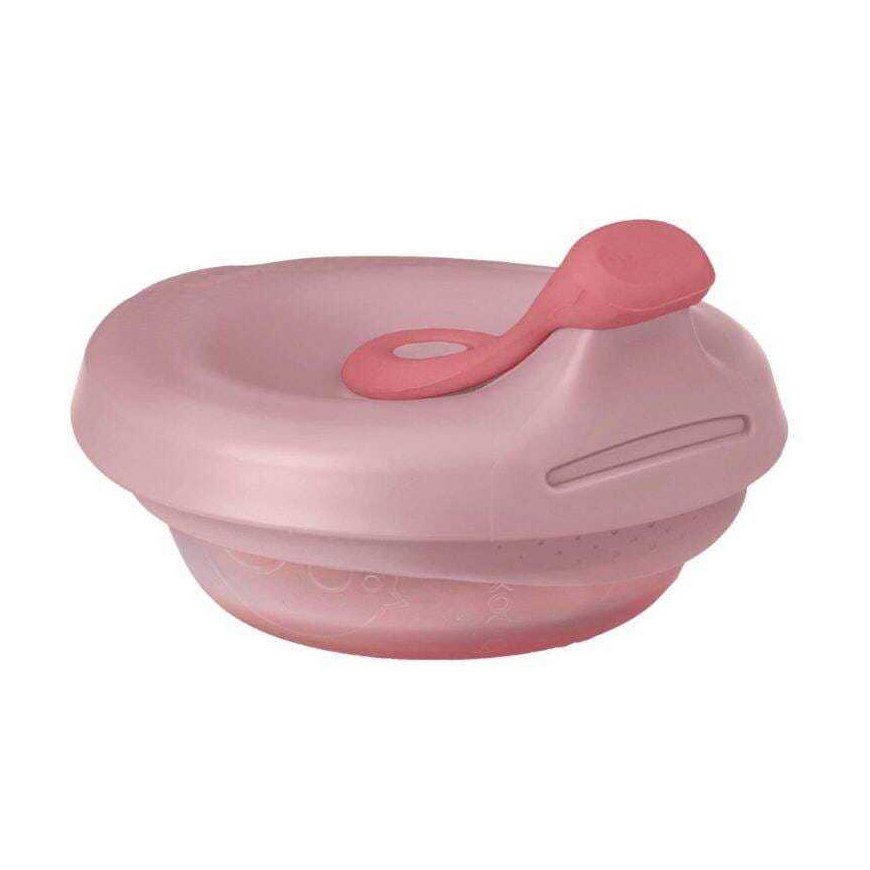 b.box - Silicone bowl with filler+supply cap | Pink