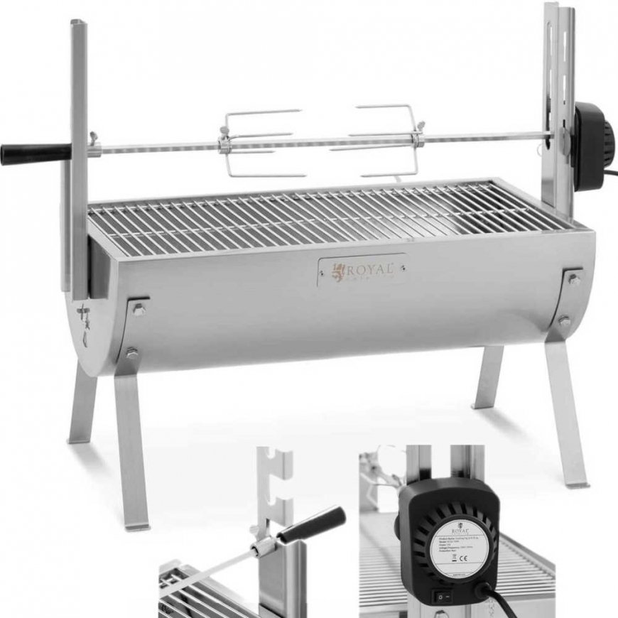 Royal Catering Grilis su anglimis su elektriniu kepsniu paršeliui kepti, 4 W, 15 kg, 82 cm