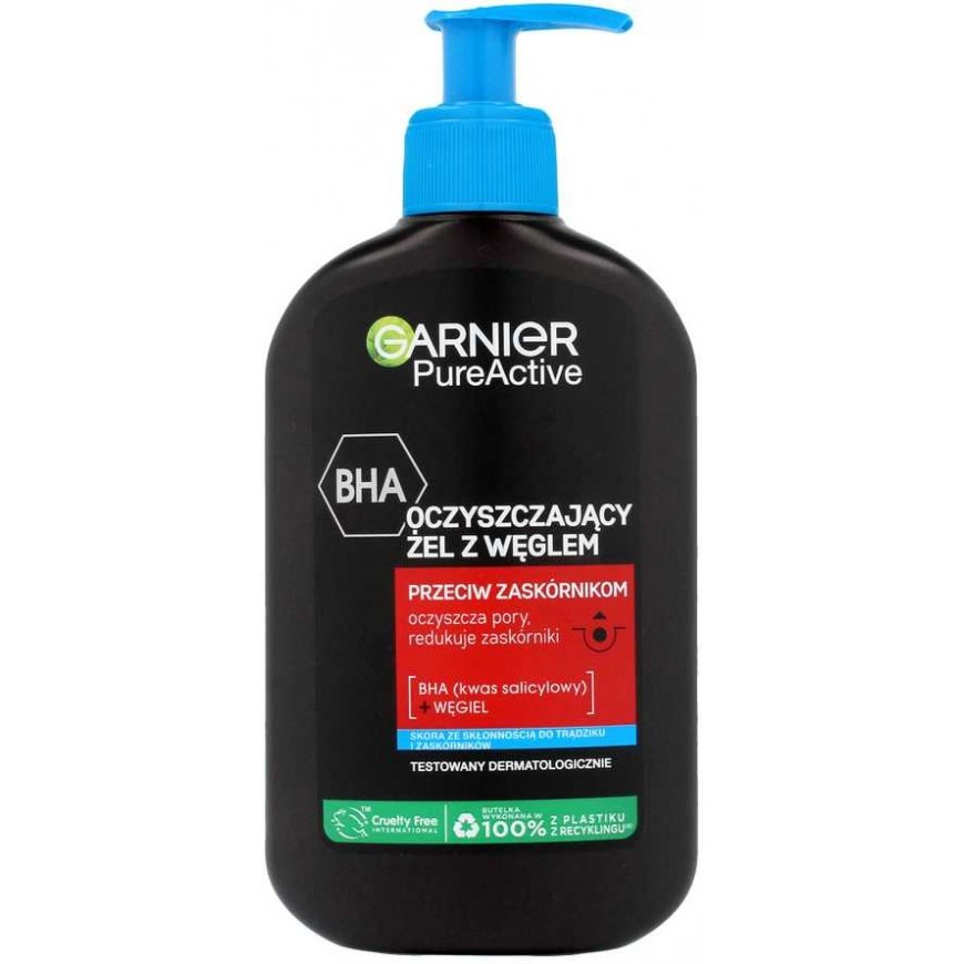 GARNIER Pure Active Oczyszczający Żel with węglem przeciw zaskórnikom 250 ml