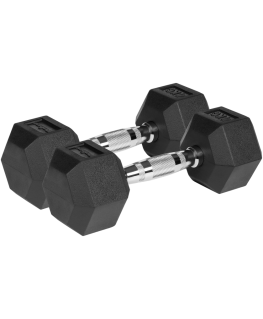 Gumuoti ketaus hanteliai HEX 2x4kg, REBEL ACTIVE