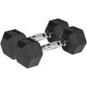 Rubberized cast iron dumbbells HEX 2x4kg, REBEL ACTIVE Rubberized cast iron dumbbells HEX 2x4kg, REBEL ACTIVE