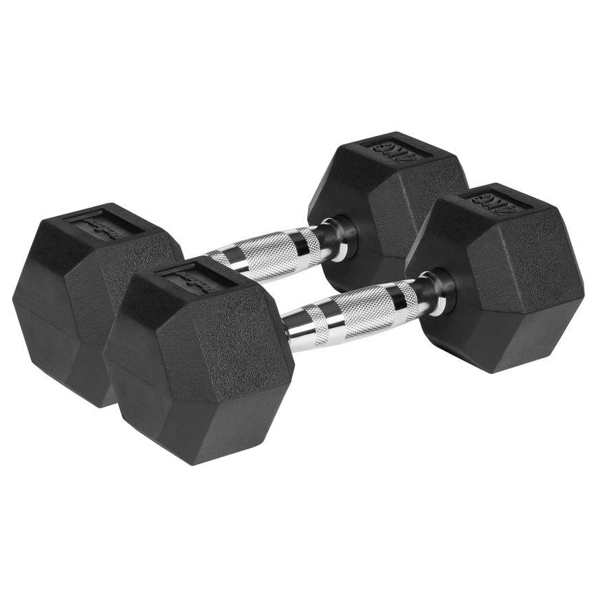 Gumuoti ketaus hanteliai HEX 2x4kg, REBEL ACTIVE – 2