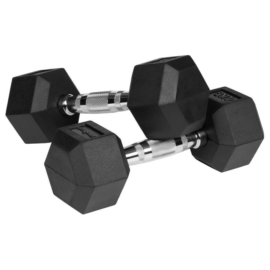 Gumuoti ketaus hanteliai HEX 2x4kg, REBEL ACTIVE – 3