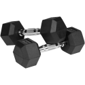Rubberized cast iron dumbbells HEX 2x4kg, REBEL ACTIVE Rubberized cast iron dumbbells HEX 2x4kg, REBEL ACTIVE