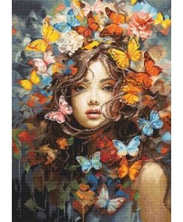 luca S Counted cross stitch kit "Butterflies Magic" 29 x 40 cm SBU5043
