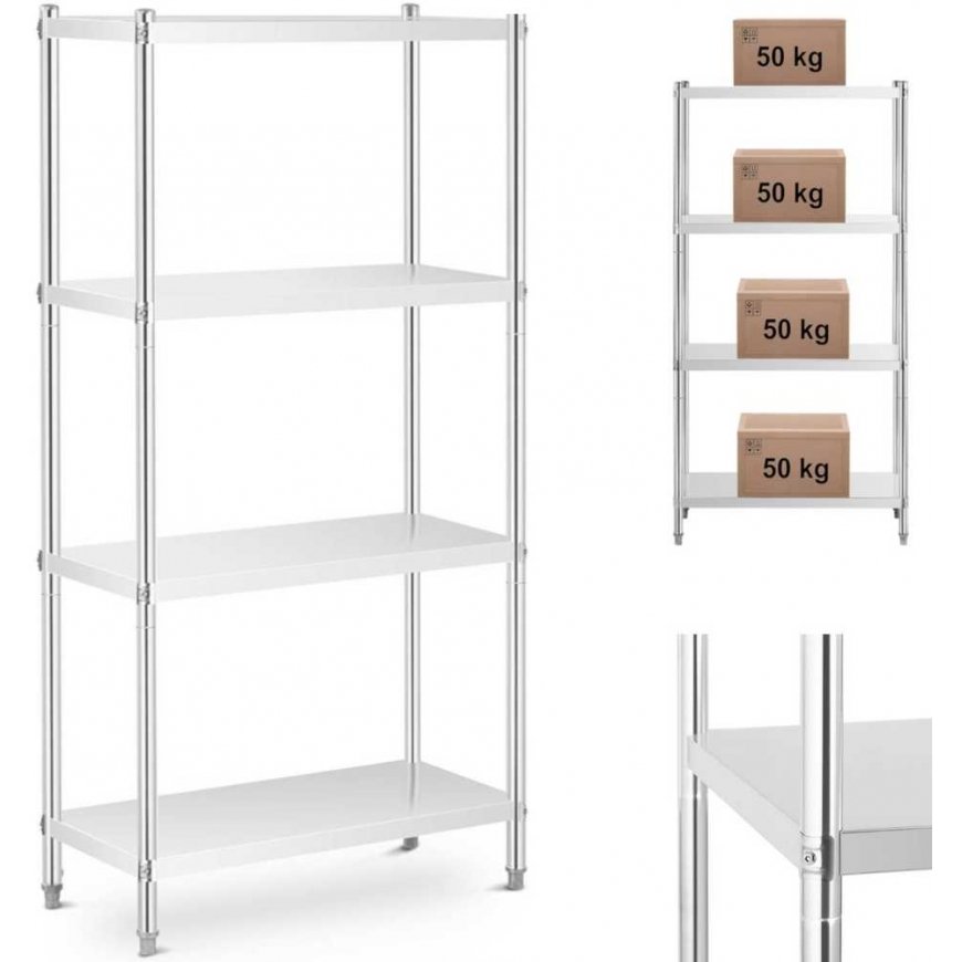Royal Catering Metalinė maitinimo sandėlio lentyna iki 200 kg 90 x 40 x 180 cm