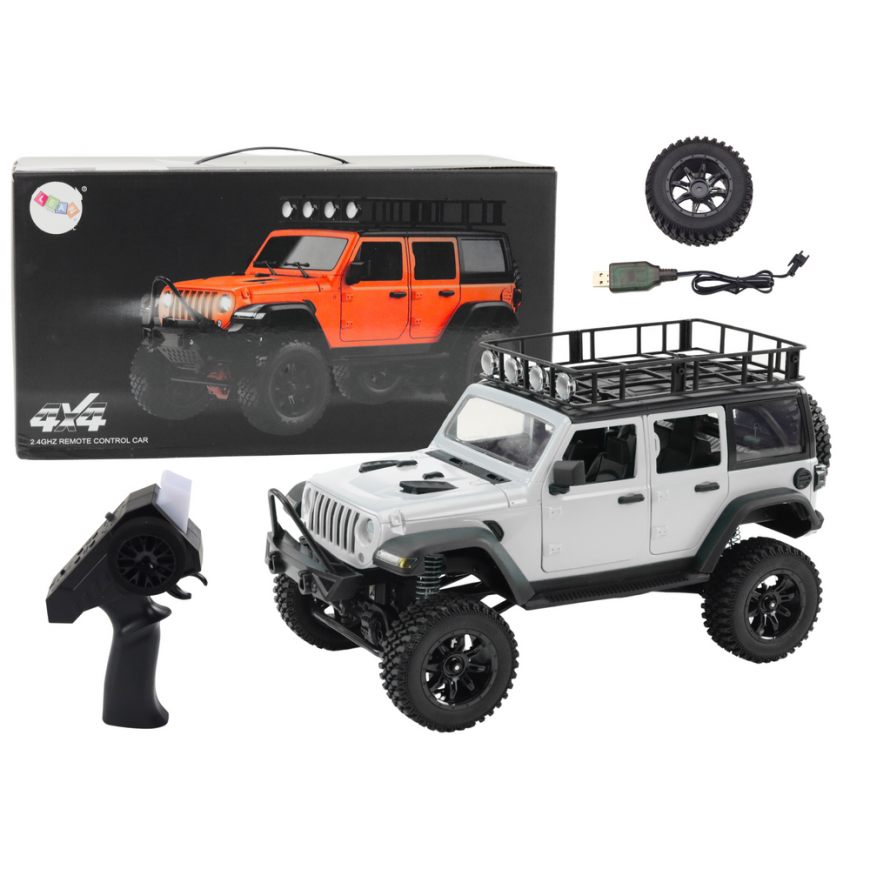 Lean Toys Nuotoliniu būdu valdomas RC 2.4G visureigis 4x4 pilka