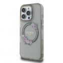 Case Guess GUHMP16LHFWFCK iPhone 16 Pro 6.3" black/black hardcase IML Flowers Wreath MagSafe