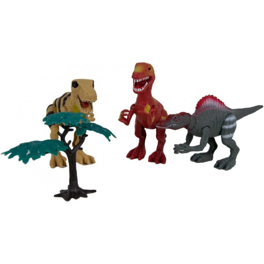 Almarina Duże Dinosaur Set 3 Figurki Ruchome Dźwięk Świecące Oczy Ryczą 22 Cm – 5