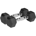 Rubberized cast iron dumbbells HEX 2x3kg, REBEL ACTIVE Rubberized cast iron dumbbells HEX 2x3kg, REBEL ACTIVE
