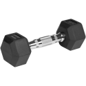 Rubberized cast iron dumbbells HEX 2x3kg, REBEL ACTIVE Rubberized cast iron dumbbells HEX 2x3kg, REBEL ACTIVE