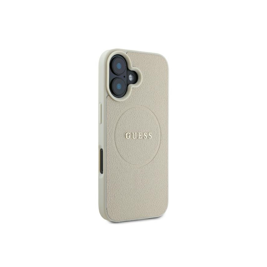 Dėklas Guess GUHMP16SPGHSMME iPhone 16 6.1" smėlio spalva/beige hardcase Grained Ring MagSafe – 5